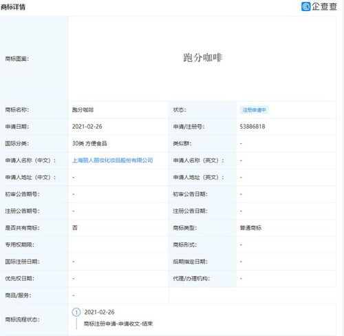 麗人麗妝申請(qǐng)“跑分咖啡”商標(biāo)，打入方便食品類市場(chǎng)